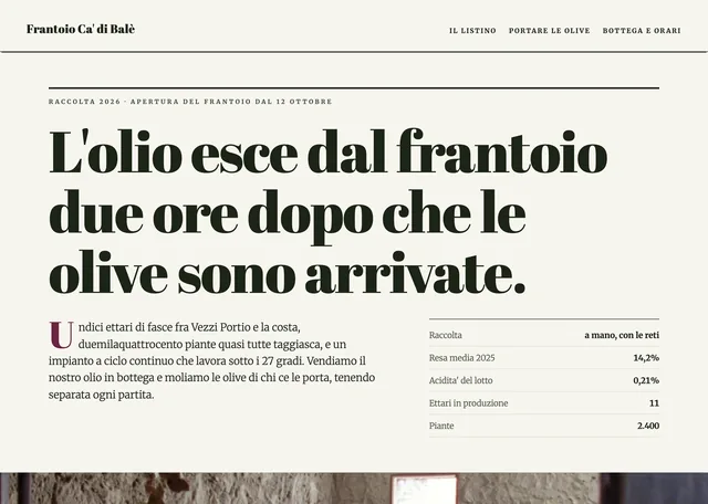 Anteprima: Il frantoio